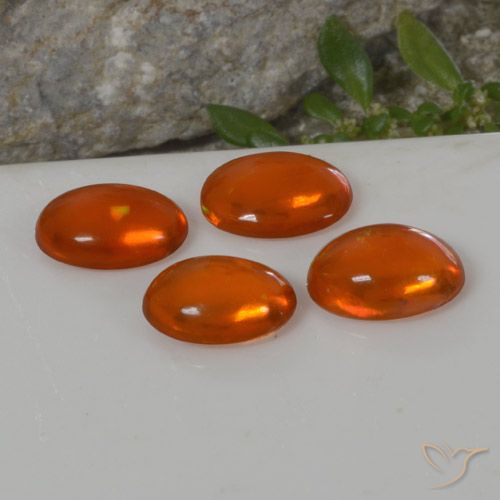 2.53ctw Naturale Arancio Medio Opale, Ovale, Trasparente