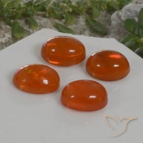 Gemme di Opale Arancia Fuoco naturale da 3.82 ct, Ovale, Trasparente