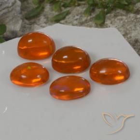 Gemme di Opale Arancia Fuoco naturale da 4.79 ct, Ovale, Trasparente