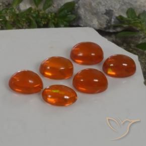 Gemme di Opale Arancio Medio naturale da 3.69 ct, Ovale, Trasparente