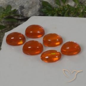 Gemme di Opale Arancio Medio naturale da 3.69 ct, Ovale, Trasparente