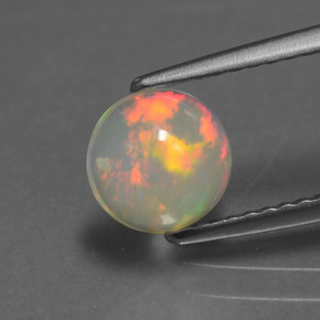 Opale naturale multicolore da 0,85 ct, taglio rotondo, trasparente