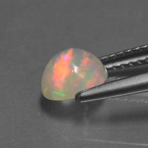 Opale naturale multicolore da 0,85 ct, taglio rotondo, trasparente