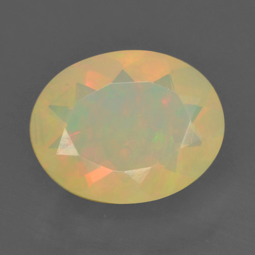 Opale Multicolore naturale da 1.27 ct, Taglio ovale, Traslucido
