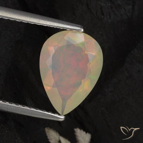 Opale Multicolore naturale da 1.42 ct, Forma a pera, Traslucido