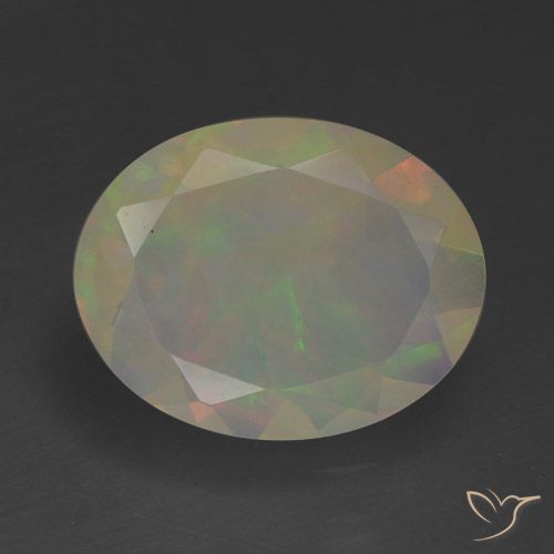 1.10ct Naturale Multicolore Opale, Ovale, Traslucido