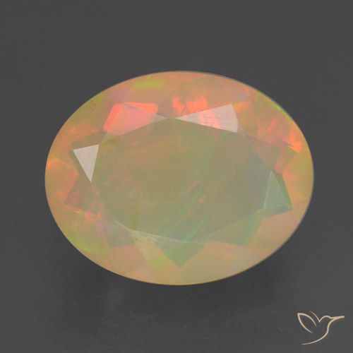 1.33ct Naturale Multicolore Opale, Ovale, Trasparente, Photo A