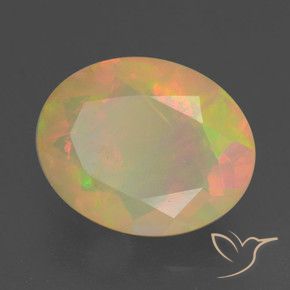 Opale Multicolore naturale da 1.33 ct, Ovale, Trasparente