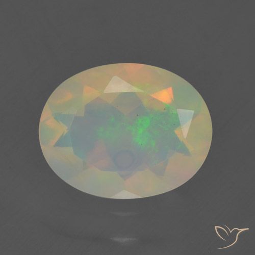 1.40ct Naturale Multicolore Opale, Ovale, Trasparente