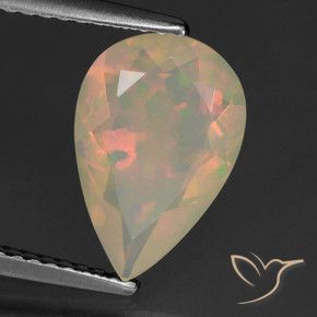 Opale Multicolore naturale da 1.47 ct, Forma a pera, Trasparente