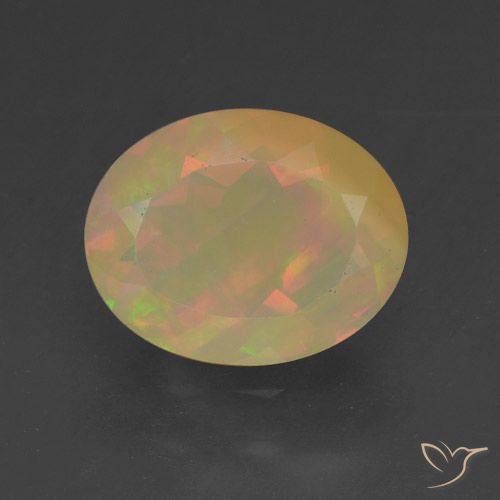 1.46ct Naturale Multicolore Opale, Ovale, Traslucido
