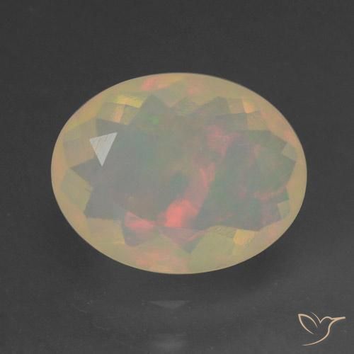 1.31ct Naturale Multicolore Opale, Ovale, Trasparente