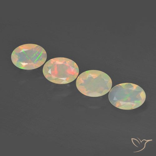 1.61ctw Naturale Multicolore Opale, Ovale, Trasparente