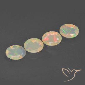 Gemme di Opale Multicolore naturale da 1.61 ct, Ovale, Trasparente
