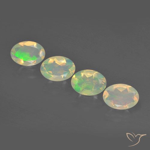 1.91ctw Naturale Multicolore Opale, Ovale, Trasparente