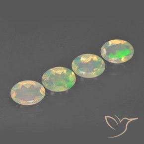 Gemme di Opale Multicolore naturale da 1.91 ct, Ovale, Trasparente