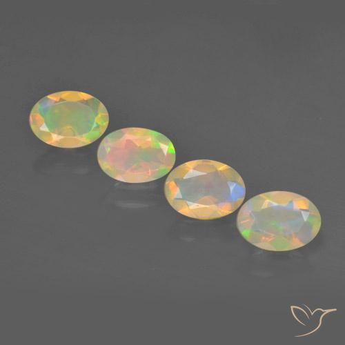 1.60ctw Naturale Multicolore Opale, Ovale, Trasparente