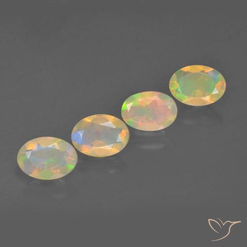 Gemme di Opale Multicolore naturale da 1.60 ct, Ovale, Trasparente