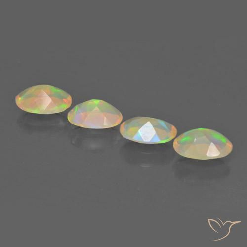 Gemme di Opale Multicolore naturale da 1.60 ct, Ovale, Trasparente