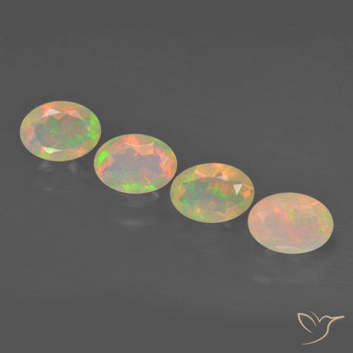 1.95ctw Naturale Multicolore Opale, Ovale, Trasparente