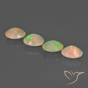 Gemme di Opale Multicolore naturale da 1.95 ct, Ovale, Trasparente