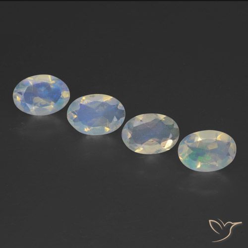 1.54ctw Naturale Multicolore Opale, Ovale, Trasparente