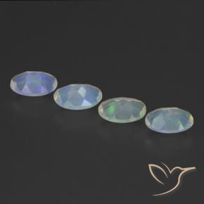 Gemme di Opale Multicolore naturale da 1.54 ct, Ovale, Trasparente