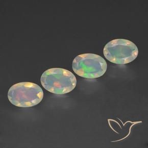 Gemme di Opale Multicolore naturale da 1.51 ct, Ovale, Trasparente