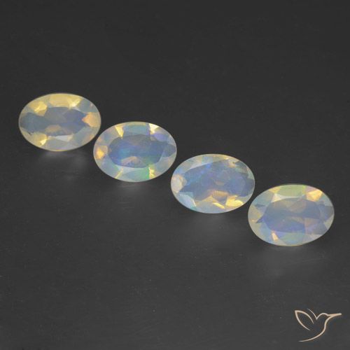 1.42ctw Naturale Multicolore Opale, Ovale, Trasparente, Photo A