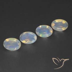 Gemme di Opale Multicolore naturale da 1.42 ct, Ovale, Trasparente