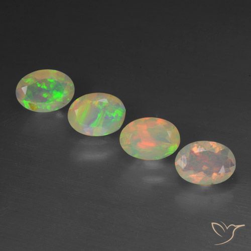 1.66ctw Naturale Multicolore Opale, Ovale, Trasparente