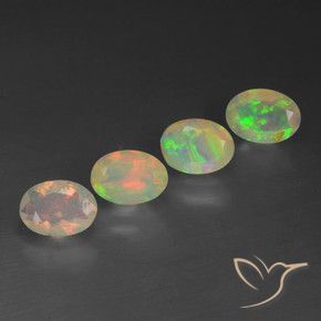 Gemme di Opale Multicolore naturale da 1.66 ct, Ovale, Trasparente