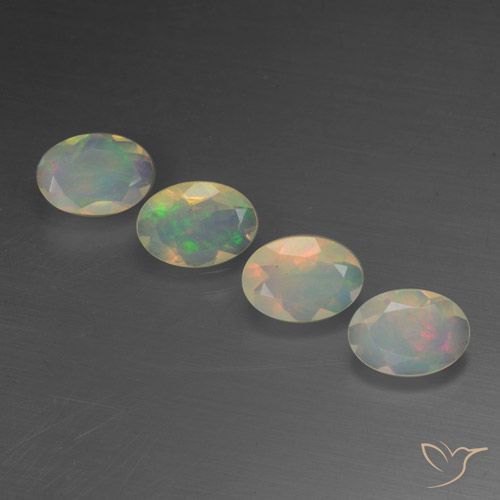 1.34ctw Naturale Multicolore Opale, Ovale, Trasparente