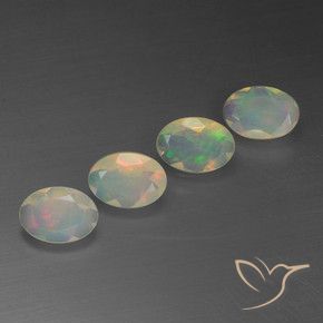 Gemme di Opale Multicolore naturale da 1.34 ct, Ovale, Trasparente