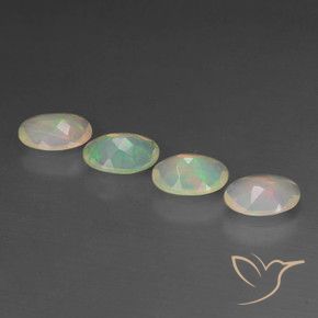 Gemme di Opale Multicolore naturale da 1.34 ct, Ovale, Trasparente