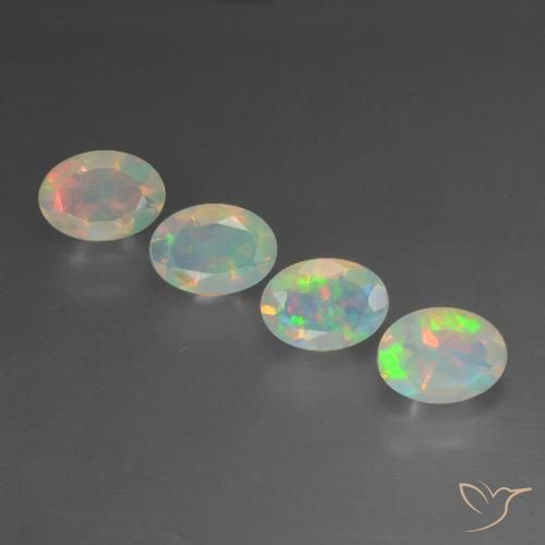1.88ctw Naturale Multicolore Opale, Ovale, Trasparente