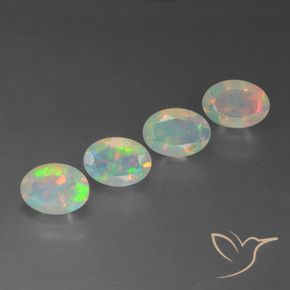 Gemme di Opale Multicolore naturale da 1.88 ct, Ovale, Trasparente