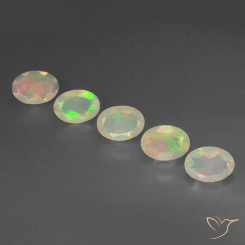 2.03ctw Naturale Multicolore Opale, Ovale, Trasparente