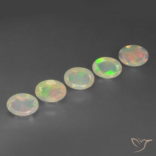 Gemme di Opale Multicolore naturale da 2.03 ct, Ovale, Trasparente