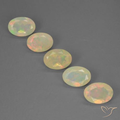 Gemme di Opale Multicolore naturale da 1.99 ct, Ovale, Trasparente