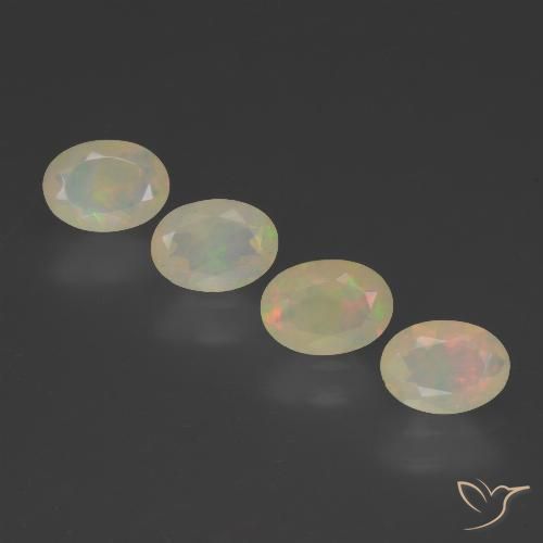 1.82ctw Naturale Multicolore Opale, Ovale, Trasparente