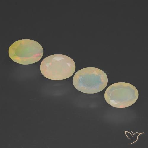 1.81ctw Naturale Multicolore Opale, Ovale, Trasparente
