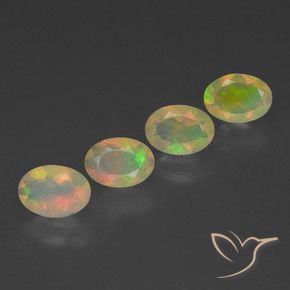 Gemme di Opale Multicolore naturale da 1.75 ct, Ovale, Trasparente