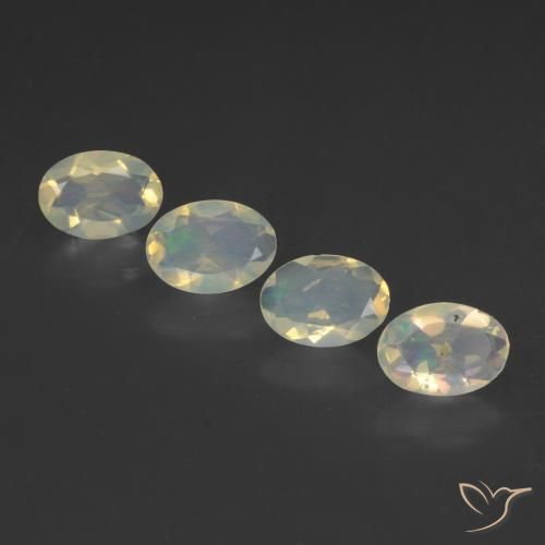 1.55ctw Naturale Multicolore Opale, Ovale, Trasparente