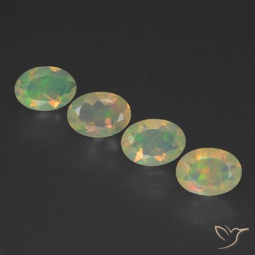 1.87ctw Naturale Multicolore Opale, Ovale, Trasparente