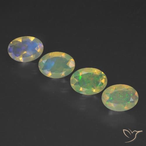 1.81ctw Naturale Multicolore Opale, Ovale, Trasparente