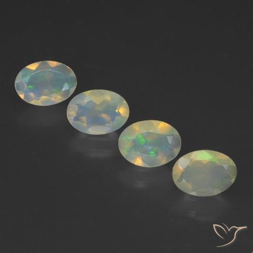 1.47ctw Naturale Multicolore Opale, Ovale, Trasparente