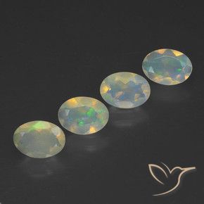 Gemme di Opale Multicolore naturale da 1.47 ct, Ovale, Trasparente