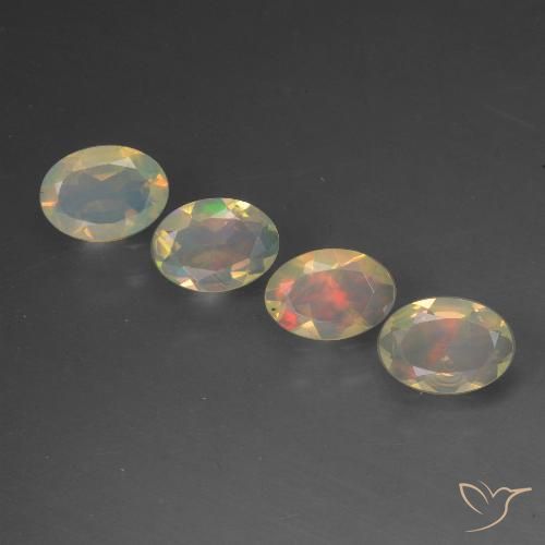 1.46ctw Naturale Multicolore Opale, Ovale, Trasparente, Photo A