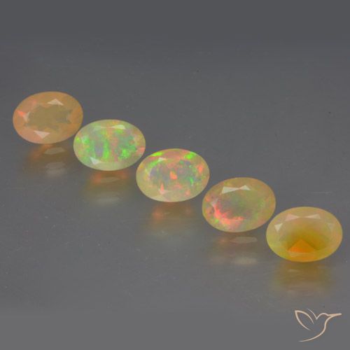 2.53ctw Naturale Multicolore Opale, Ovale, Trasparente